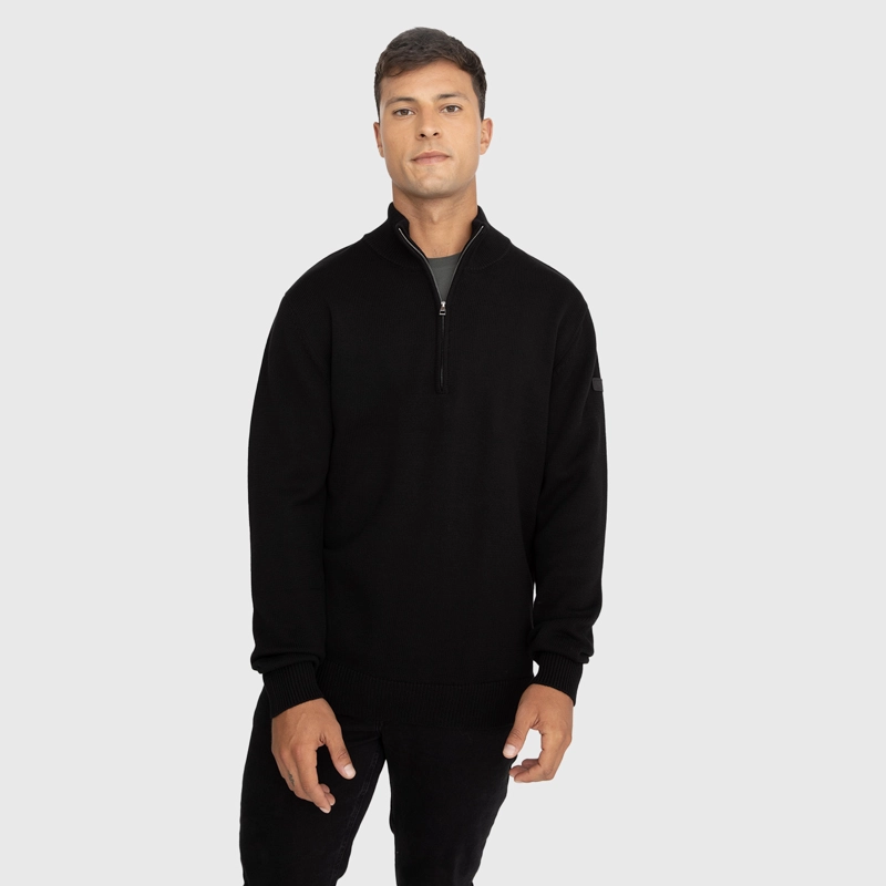 CHALECO HALF ZIPPER NEGRO BLACK BUBBA - 1