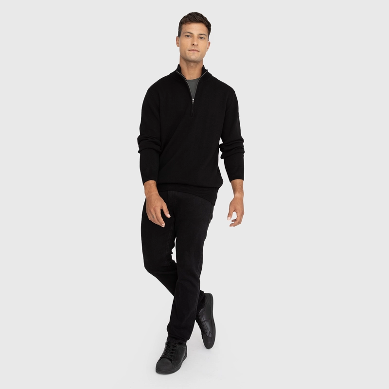 CHALECO HALF ZIPPER NEGRO BLACK BUBBA - 5