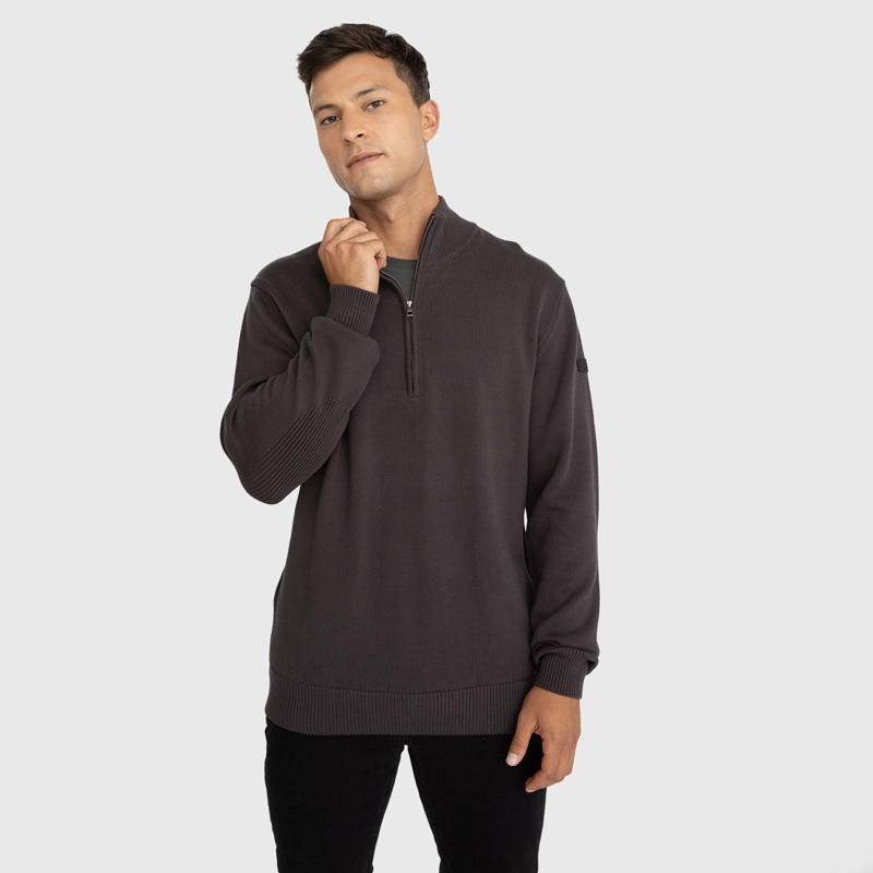 CHALECO HALF ZIPPER MOKKA BLACK BUBBA - 1