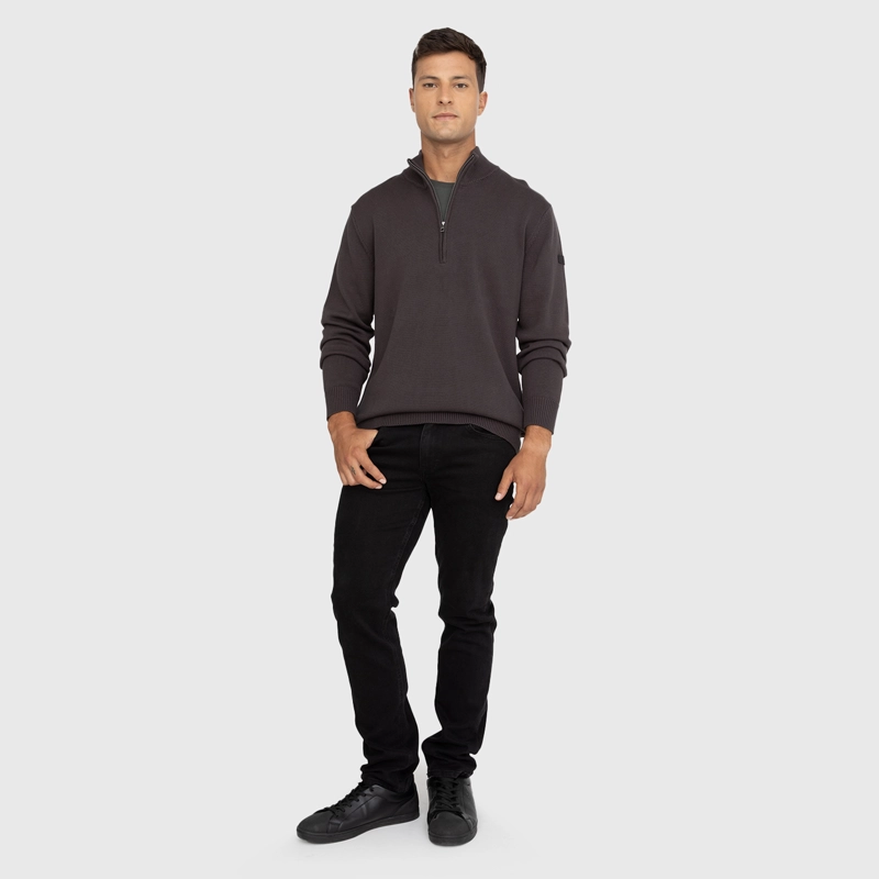 CHALECO HALF ZIPPER MOKKA BLACK BUBBA - 5