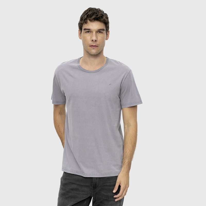 POLERA GARMENT DYE LIGHT GREY BLACK BUBBA - 1