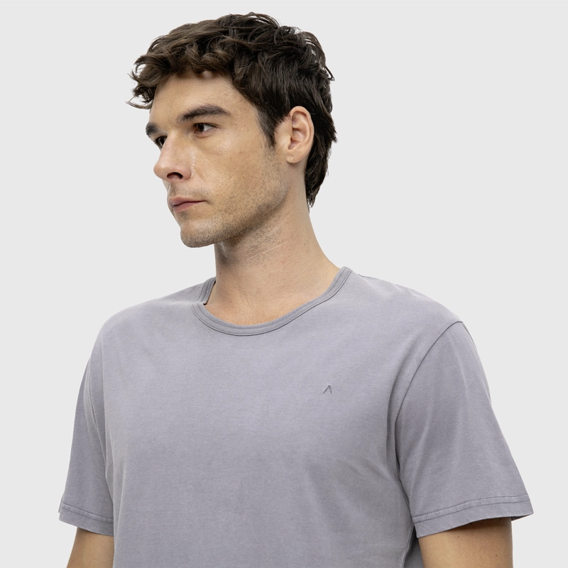POLERA GARMENT DYE LIGHT GREY BLACK BUBBA - 2