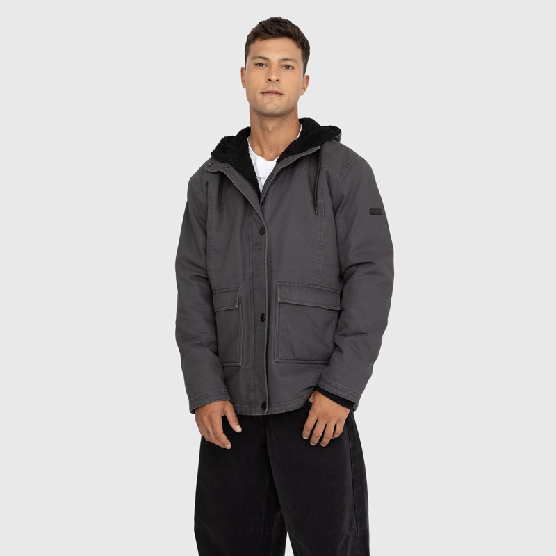 CHAQUETA CANVAS GRIS BLACK BUBBA - 1