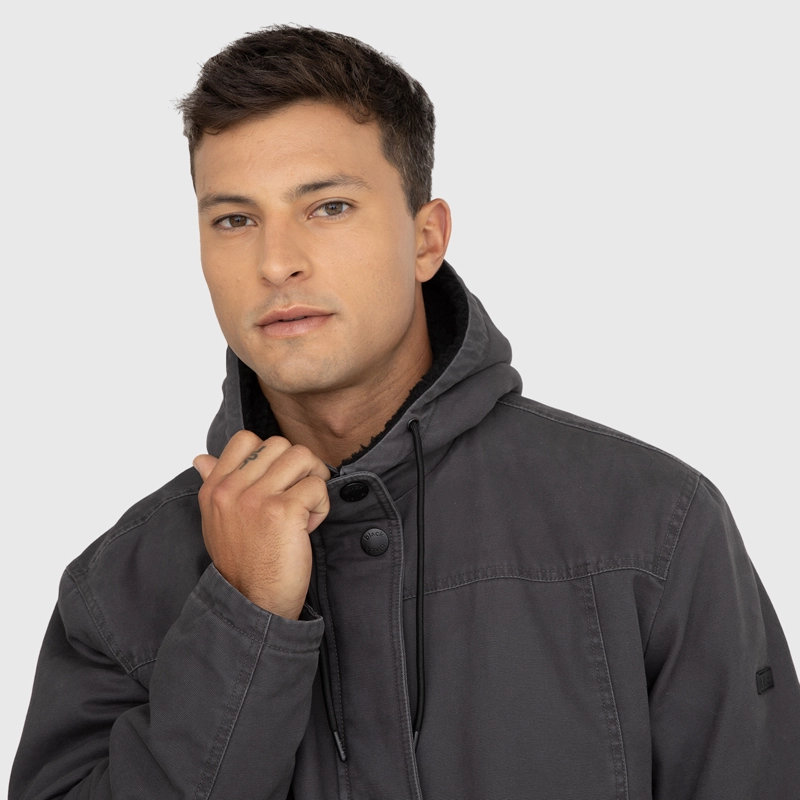 CHAQUETA CANVAS GRIS BLACK BUBBA - 3