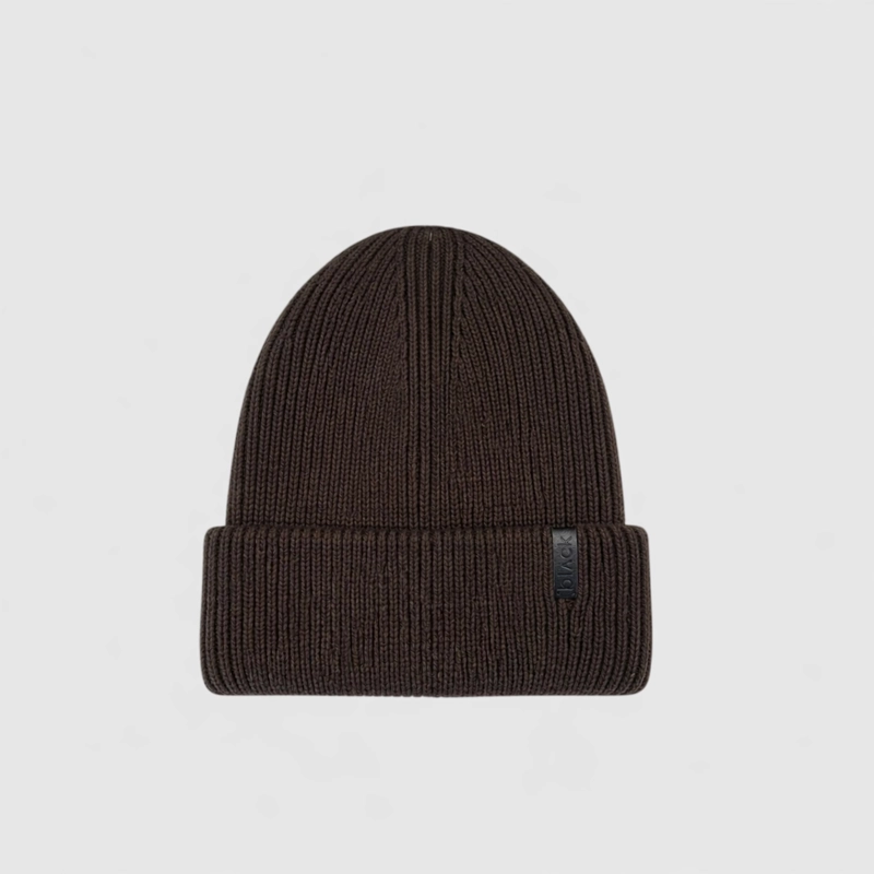 BEANIE LOGO MOKA BLACK BUBBA - 1