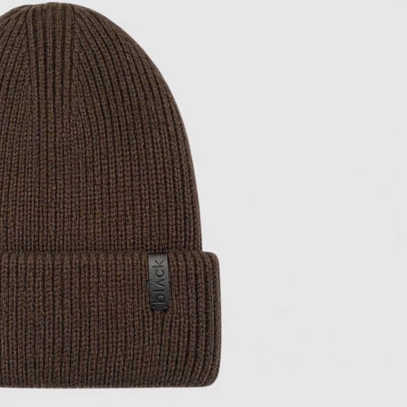 BEANIE LOGO MOKA BLACK BUBBA - 2