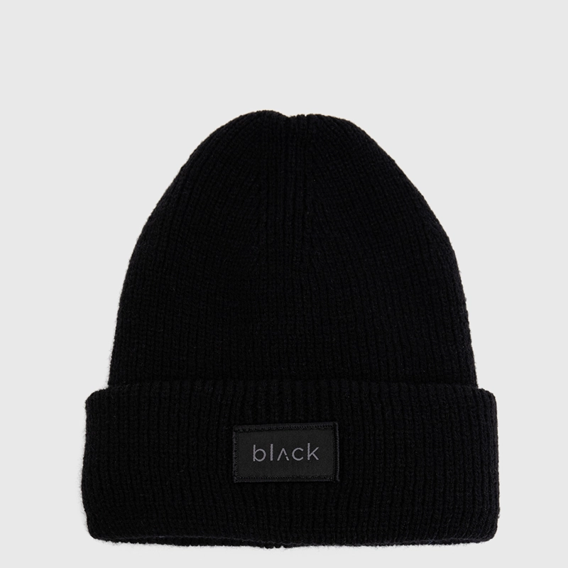 BEANIE LOGO PATCH BLACK BLACK BUBBA - 1