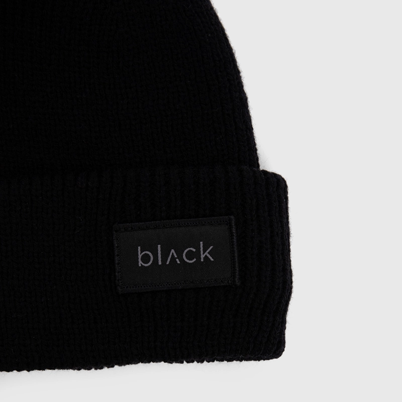 BEANIE LOGO PATCH BLACK BLACK BUBBA - 3