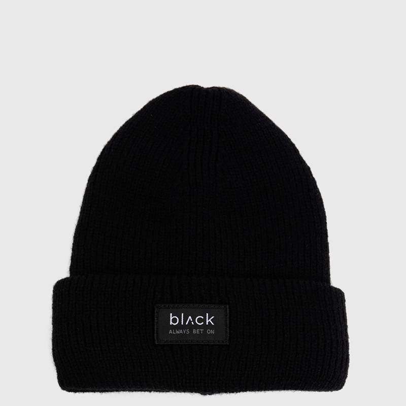 BEANIE BRAND PATCH BLACK BLACK BUBBA - 1