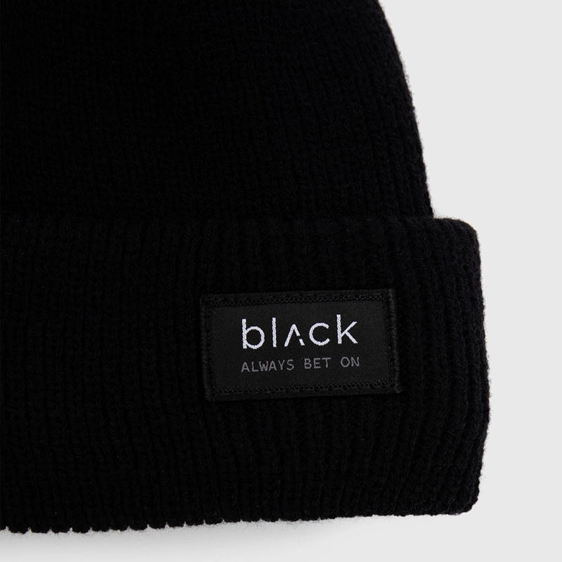 BEANIE BRAND PATCH BLACK BLACK BUBBA - 2
