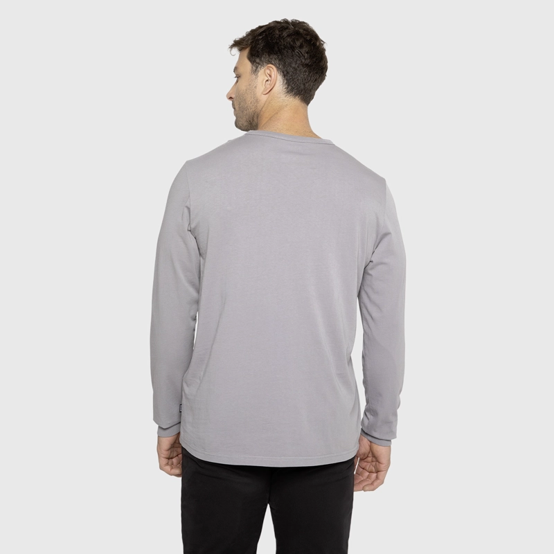 POLERA MANGA LARGA GARMENT DYE GRIS CLARO BLACK BUBBA - 2
