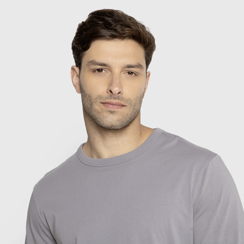 POLERA MANGA LARGA GARMENT DYE GRIS CLARO BLACK BUBBA - 3