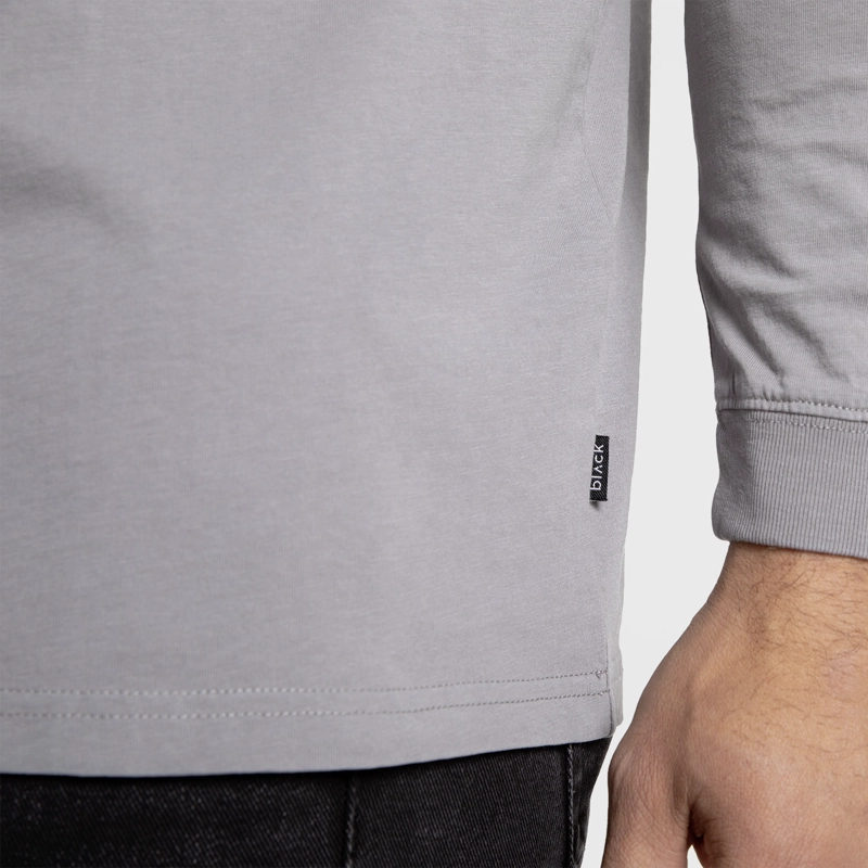 POLERA MANGA LARGA GARMENT DYE GRIS CLARO BLACK BUBBA - 5