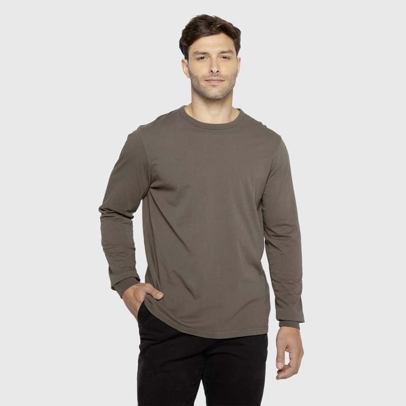 POLERA MANGA LARGA GARMENT DYE MOKKA BLACK BUBBA - 1