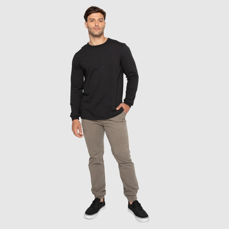 POLERA MANGA LARGA GARMENT DYE GRIS MARENGO BLACK BUBBA - 3