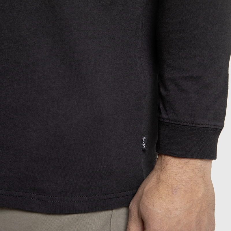 POLERA MANGA LARGA GARMENT DYE GRIS MARENGO BLACK BUBBA - 5