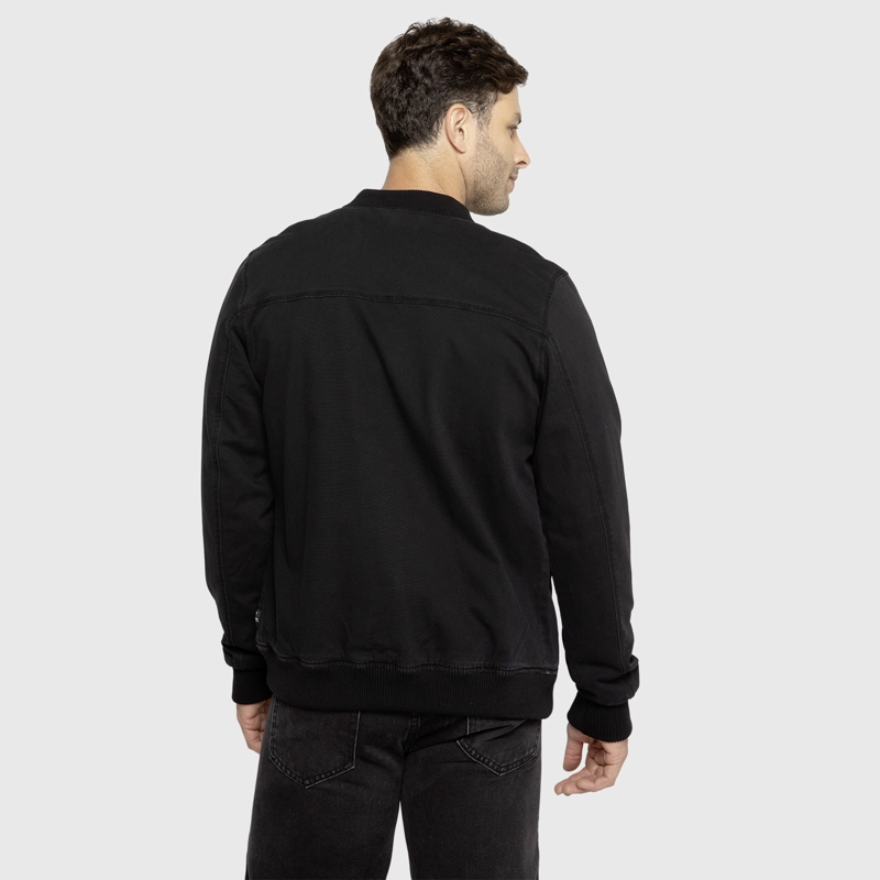CHAQUETA BOMBER CANVAS BLACK BLACK BUBBA - 2