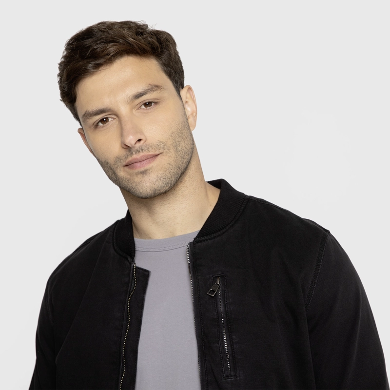 CHAQUETA BOMBER CANVAS BLACK BLACK BUBBA - 3