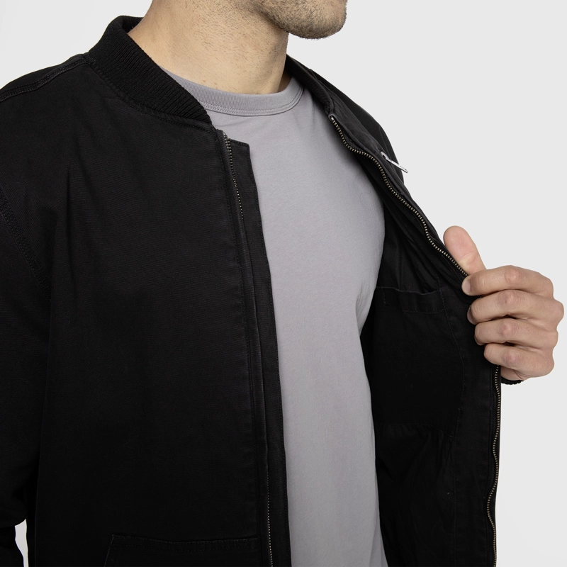 CHAQUETA BOMBER CANVAS BLACK BLACK BUBBA - 4