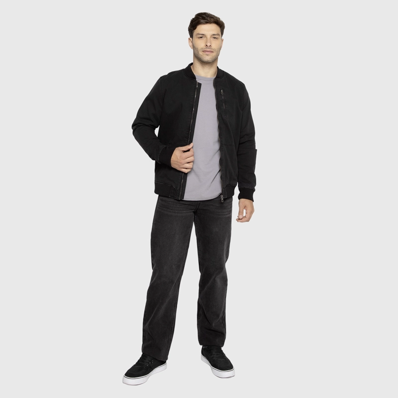 CHAQUETA BOMBER CANVAS BLACK BLACK BUBBA - 7