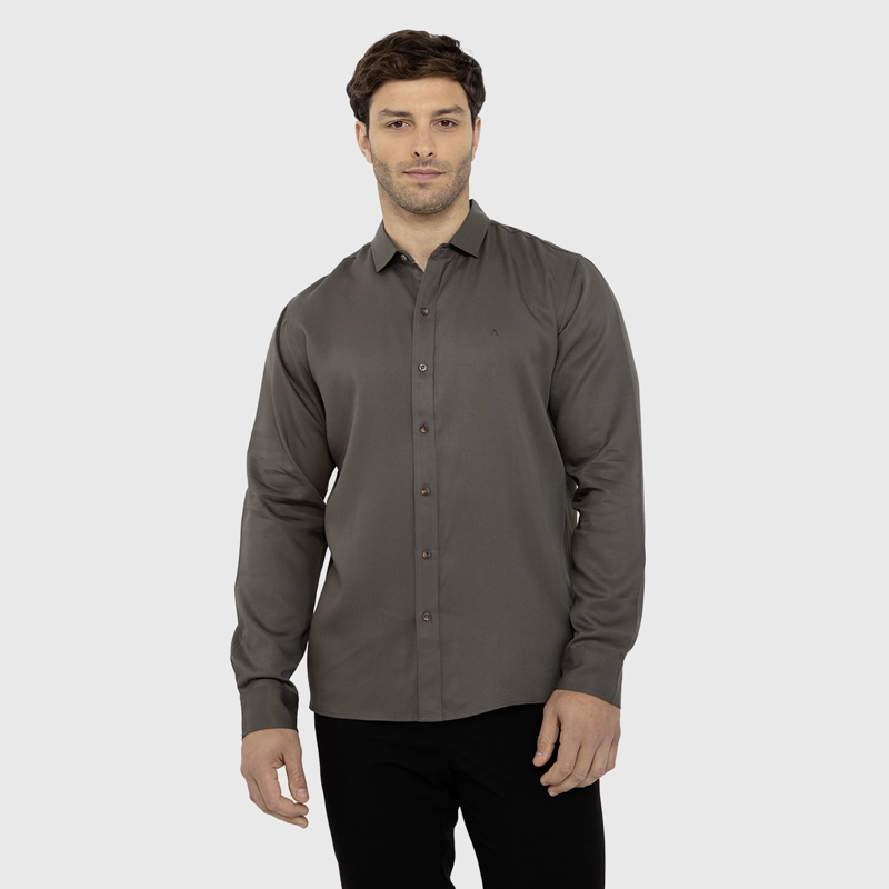CAMISA SOFT MANGA LARGA MOKA BLACK BUBBA - 1