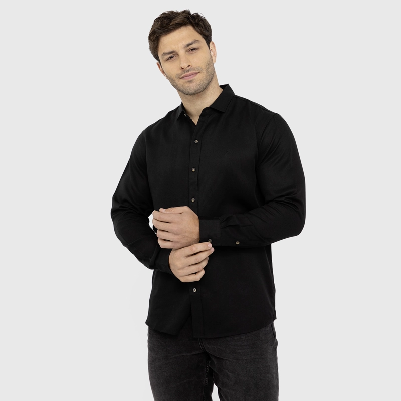 CAMISA SOFT MANGA LARGA BLACK BLACK BUBBA - 1