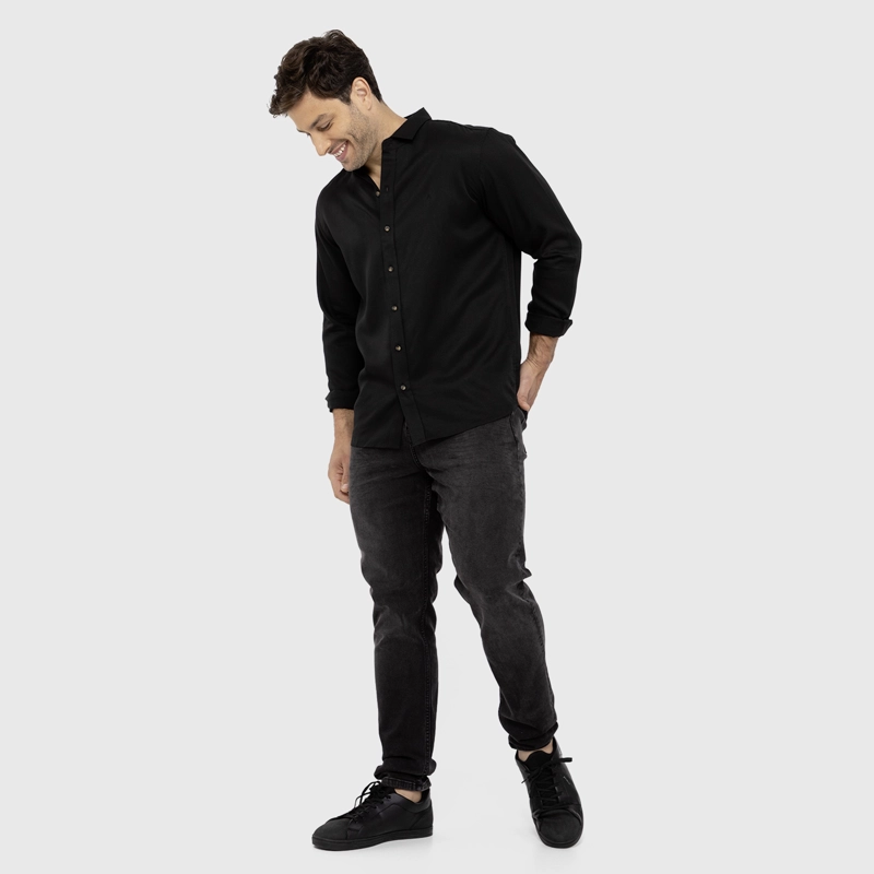 CAMISA SOFT MANGA LARGA BLACK BLACK BUBBA - 2