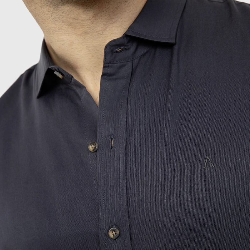 CAMISA SOFT MANGA LARGA DARK GREY BLACK BUBBA - 4