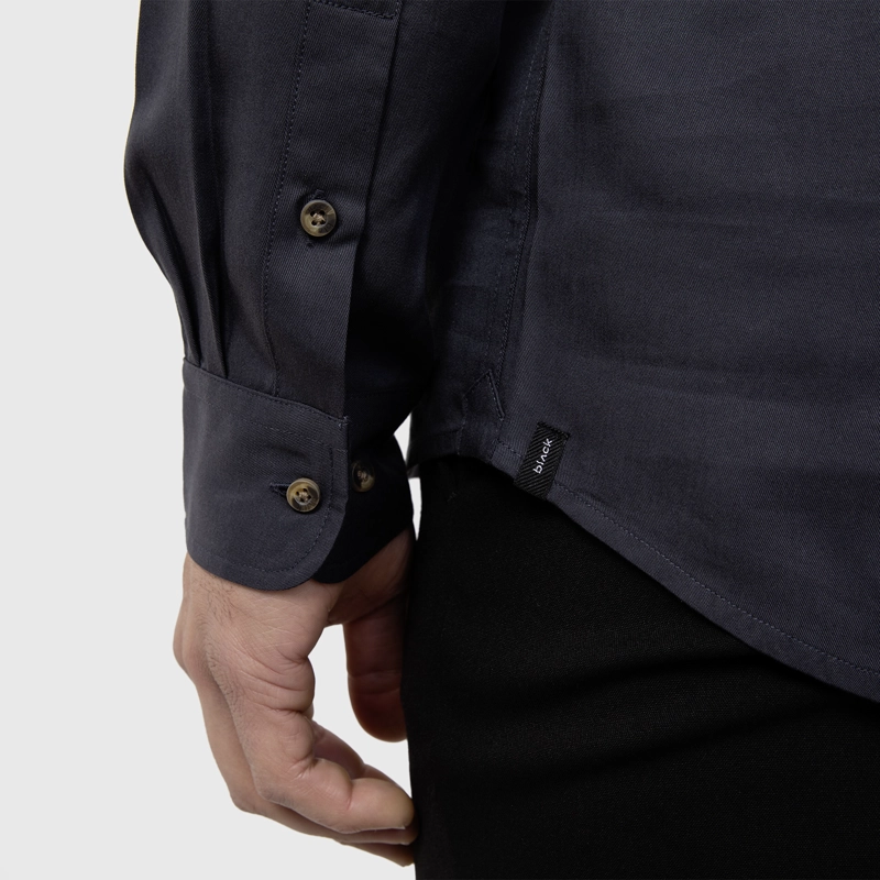 CAMISA SOFT MANGA LARGA DARK GREY BLACK BUBBA - 5