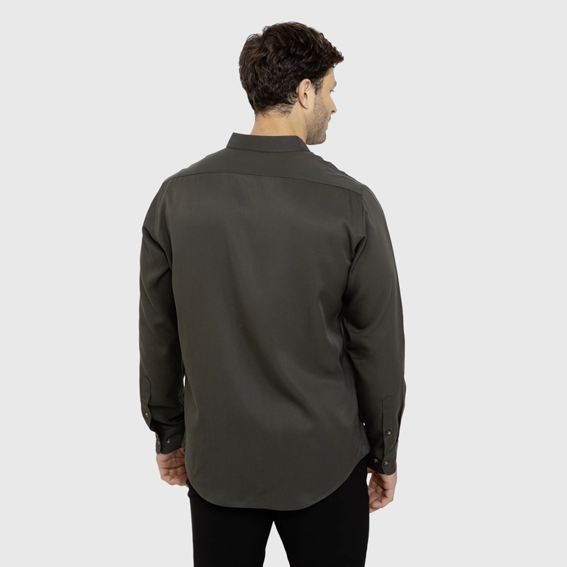 CAMISA SOFT MANGA LARGA DARK GREEN BLACK BUBBA - 2