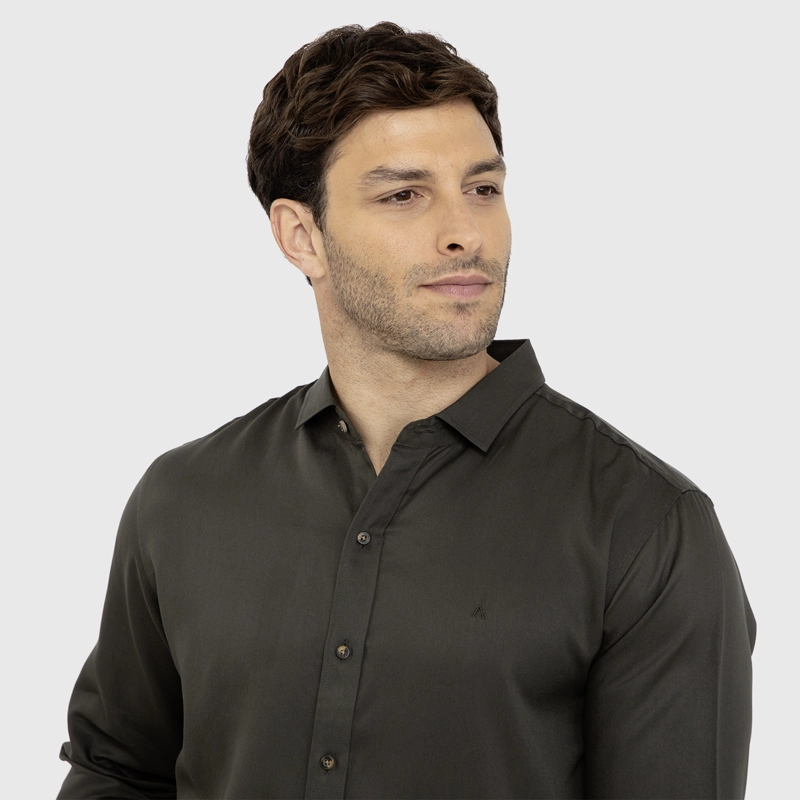 CAMISA SOFT MANGA LARGA DARK GREEN BLACK BUBBA - 3