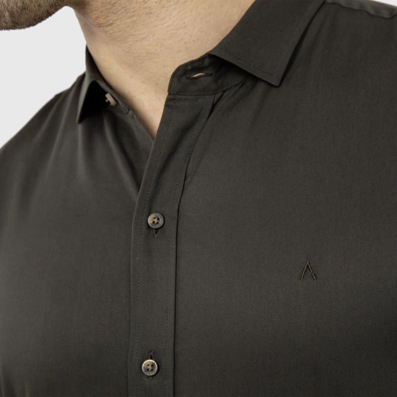CAMISA SOFT MANGA LARGA DARK GREEN BLACK BUBBA - 4