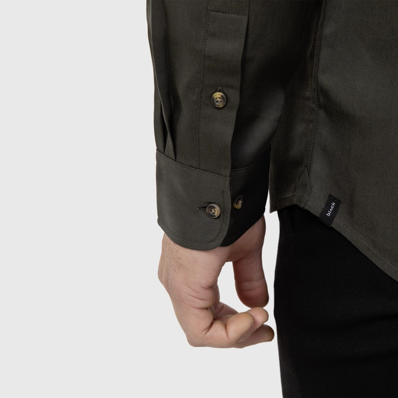 CAMISA SOFT MANGA LARGA DARK GREEN BLACK BUBBA - 5