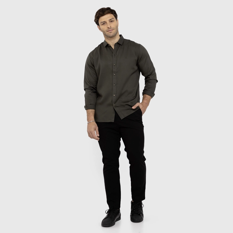 CAMISA SOFT MANGA LARGA DARK GREEN BLACK BUBBA - 6