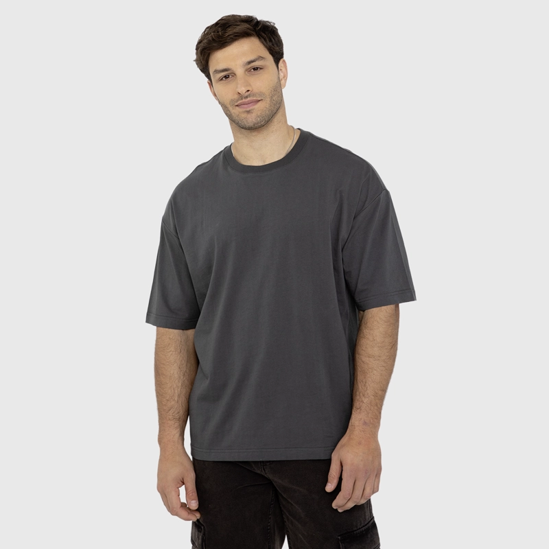 POLERA SOHO STATEMENT DARK GREY BLACK BUBBA Gris L