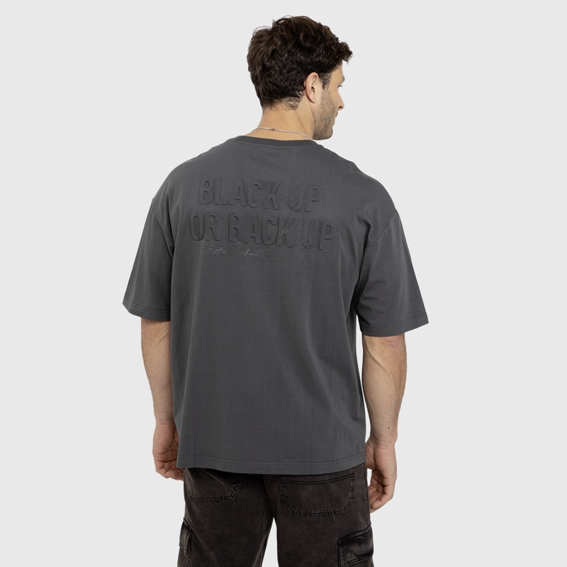 POLERA SOHO STATEMENT DARK GREY BLACK BUBBA - 2
