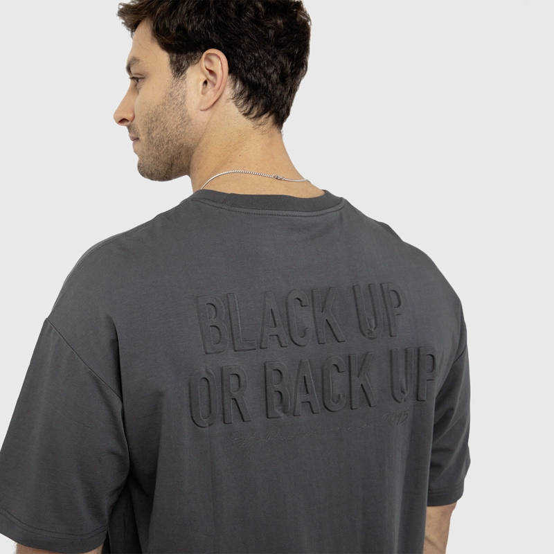 POLERA SOHO STATEMENT DARK GREY BLACK BUBBA - 3