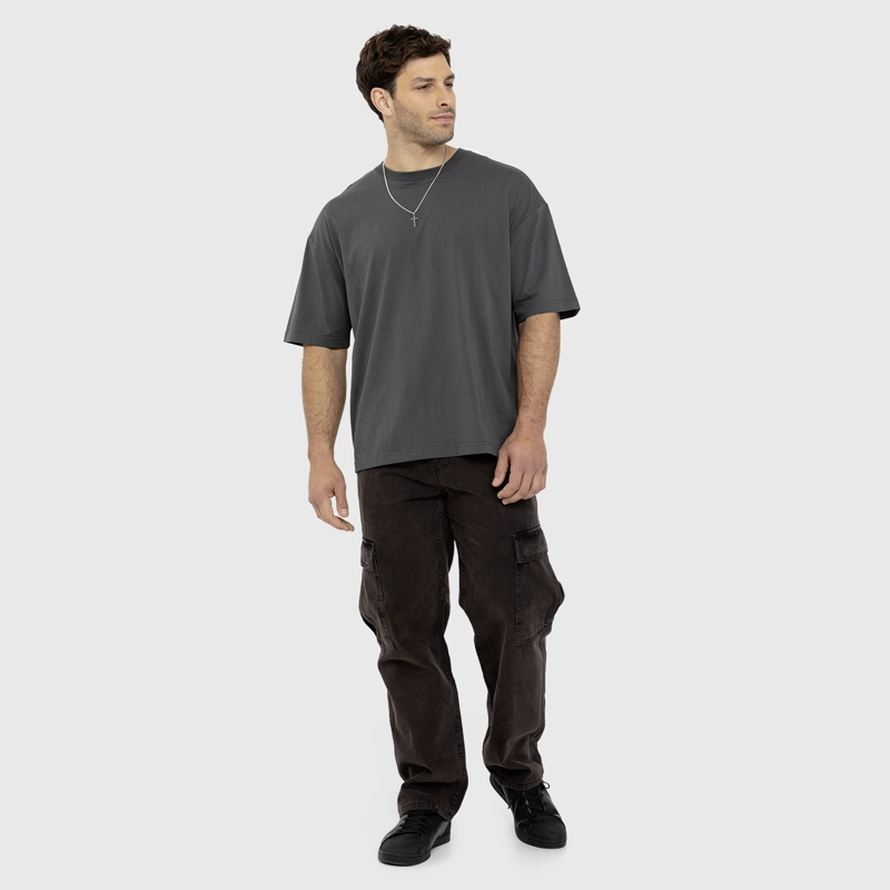 POLERA SOHO STATEMENT DARK GREY BLACK BUBBA - 5