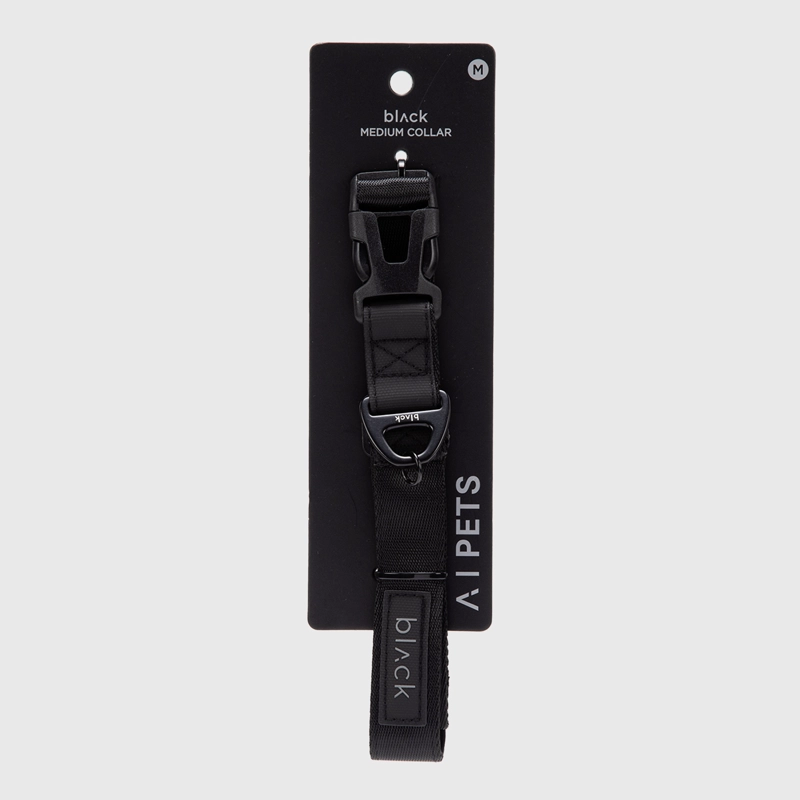 COLLAR PETS COLLECTION BLACK MEDIUM BLACK BUBBA - 4