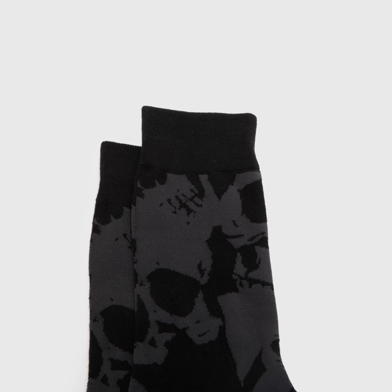 CALCETIN LARGO CALAVERA GRIS BLACK BUBBA - 2