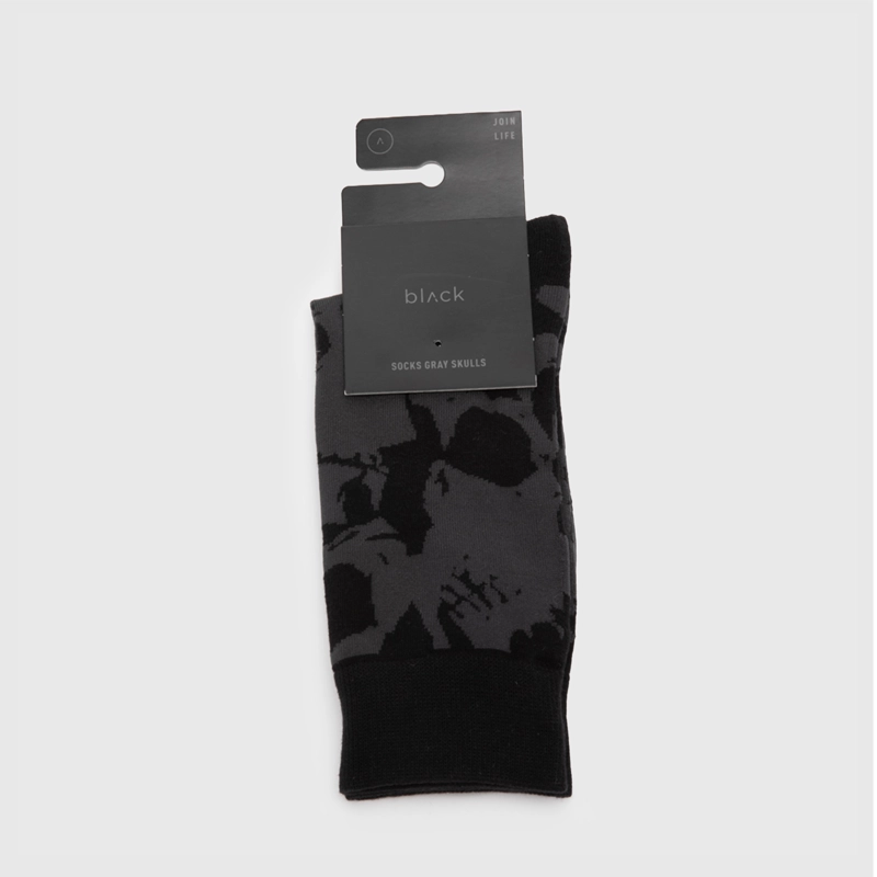 CALCETIN LARGO CALAVERA GRIS BLACK BUBBA - 3
