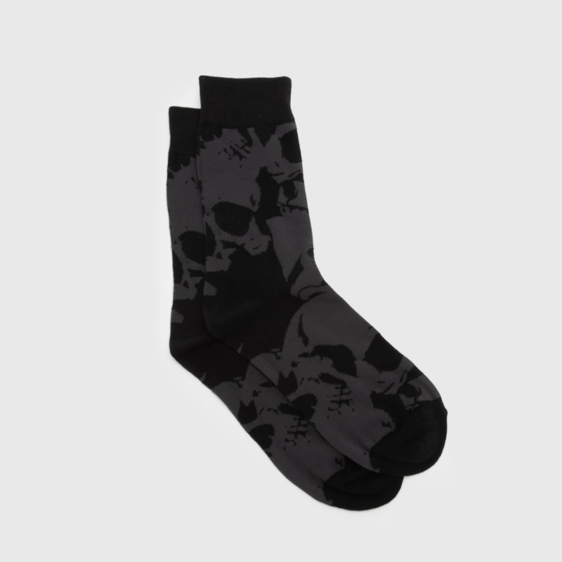 CALCETIN LARGO CALAVERA GRIS BLACK BUBBA - 4