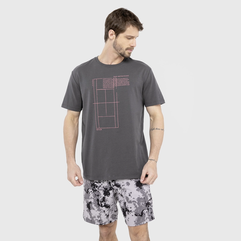 POLERA COURT PERFORMANCE GRIS OSCURO BLACK BUBBA - 1