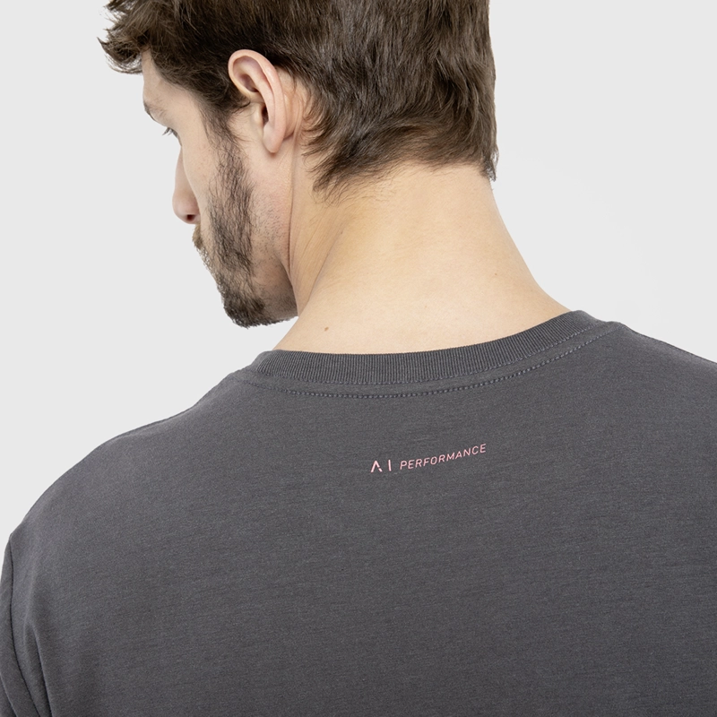 POLERA COURT PERFORMANCE GRIS OSCURO BLACK BUBBA - 5