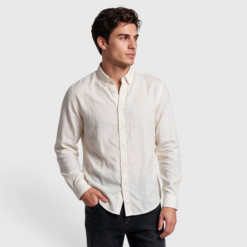 CAMISA LINO MANGA LARGA BLANCA BLACK BUBBA - 1