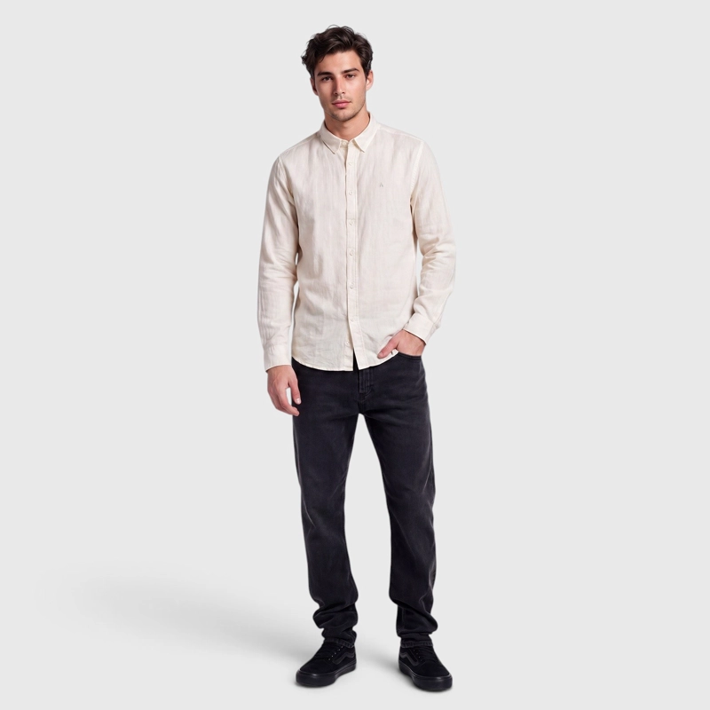 CAMISA LINO MANGA LARGA BLANCA BLACK BUBBA - 3