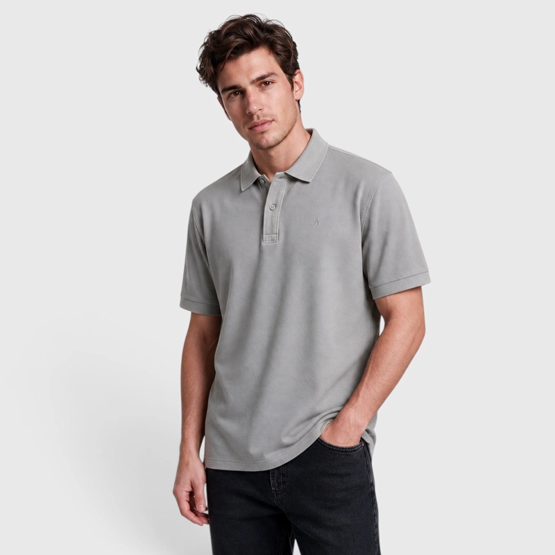 POLERA PIQUE ALGODON GRIS CLARO BLACK BUBBA - 1