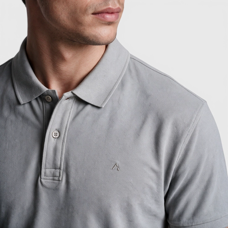 POLERA PIQUE ALGODON GRIS CLARO BLACK BUBBA - 4