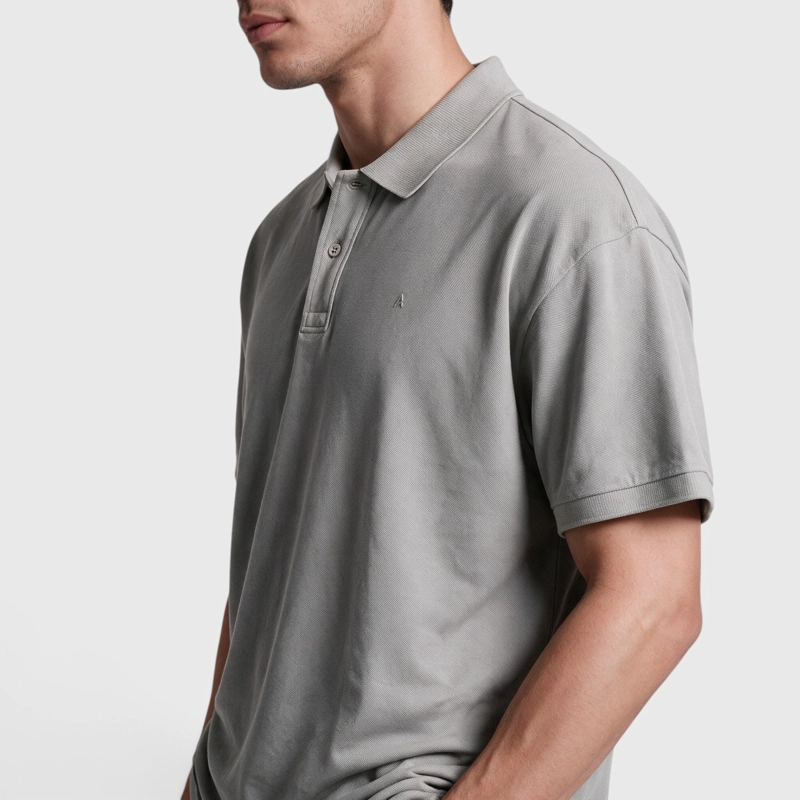 POLERA PIQUE ALGODON GRIS CLARO BLACK BUBBA - 5