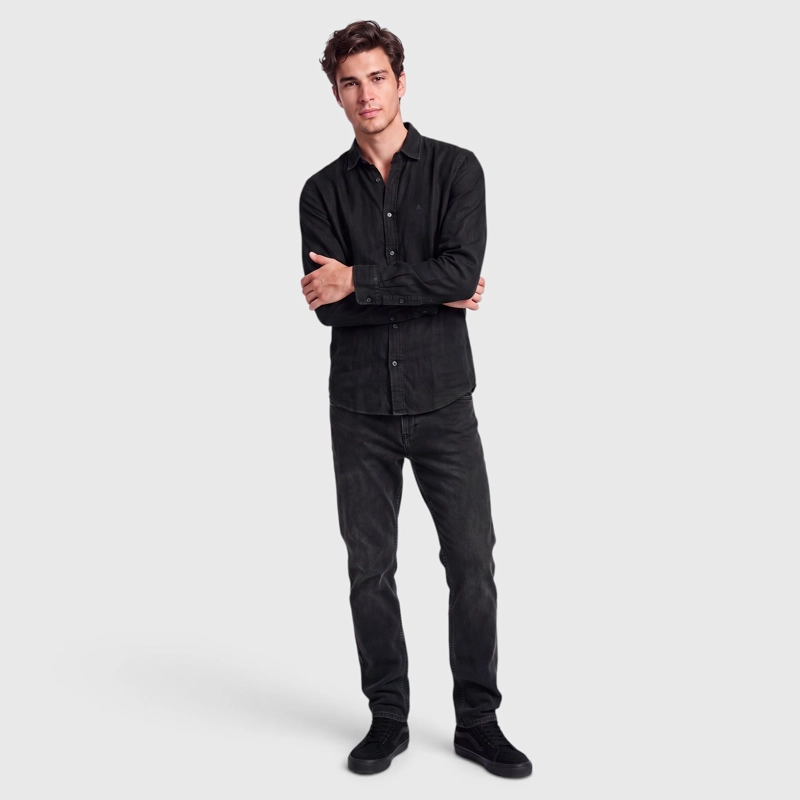CAMISA LINO MANGA LARGA NEGRA BLACK BUBBA - 3
